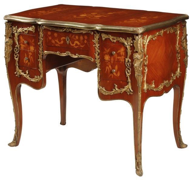 Appraisal: French Louis XV style lady's writing desk marquetry inlaid case