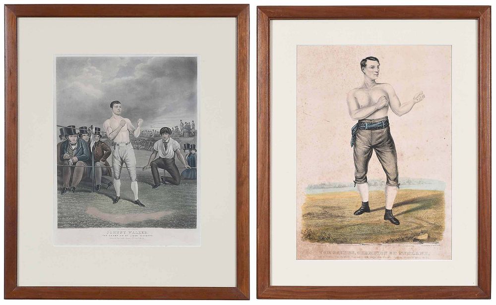 Appraisal: Two Boxing Prints American British th century Currier Ives Publisher