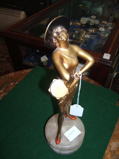 Appraisal: An Art Deco gilded metal figure of a girl dancer