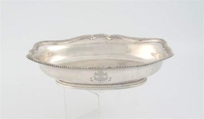 Appraisal: An early George III shaped oval dish on a gadrooned