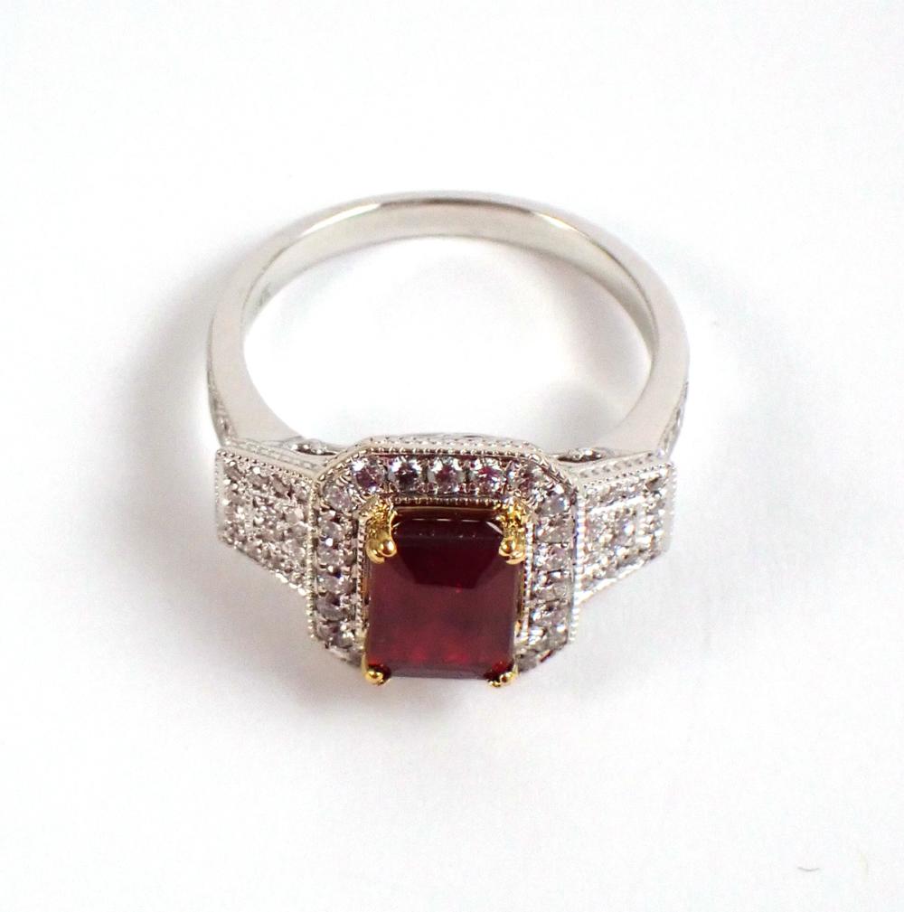 Appraisal: RUBY DIAMOND AND FOURTEEN KARAT GOLD RING with appraisal The