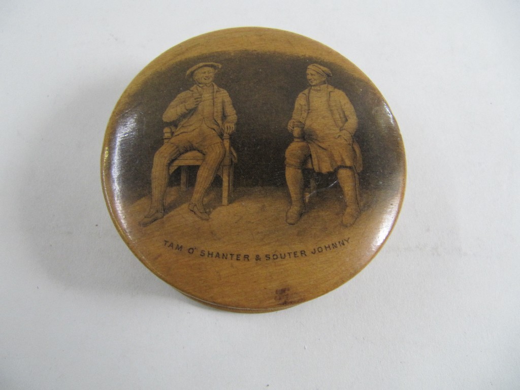 Appraisal: Mauchline pictorial box - Tam O'Shanter and Souter Johnny