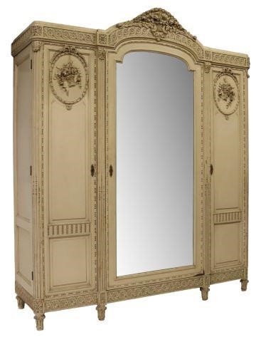 Appraisal: French Louis XVI style painted mahogany armoire early th c