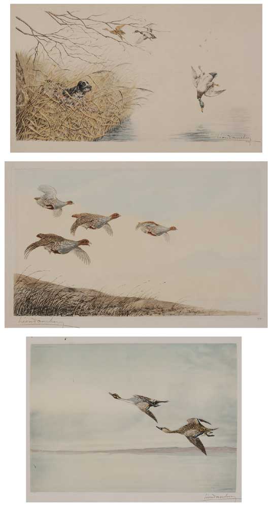 Appraisal: L on Danchin French - Three Views With Ducks all