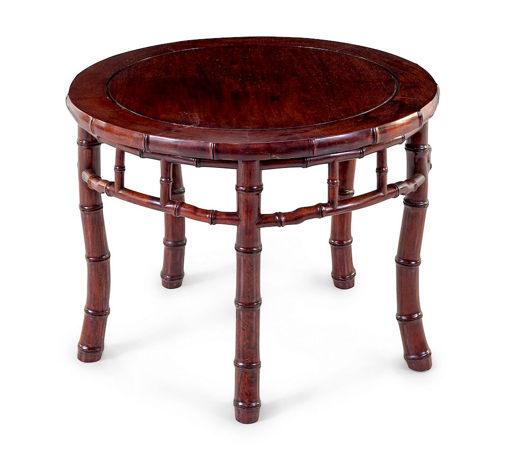 Appraisal: A Chinese Rosewood 'Imitation Bamboo' Round Table Height in cm