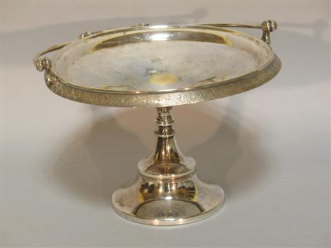 Appraisal: AMERICAN SILVER PLATE FOOTED DISH Nineteenth century with spreading circular