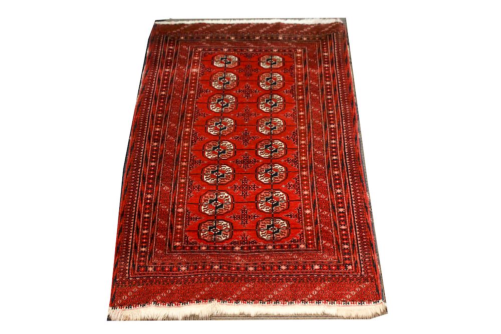 Appraisal: Turkmen Tekke Bokhara Carpet ' x ' Turkmen Tekke Bokhara