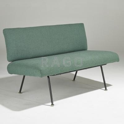 Appraisal: FLORENCE KNOLL KNOLL ASSOCIATES Settee USA s Enameled steel and