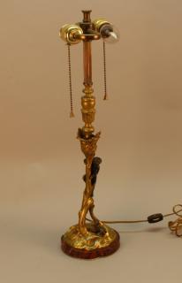 Appraisal: Antique French Gilt Bronze Lamp Antique French Gilt Bronze Lamp