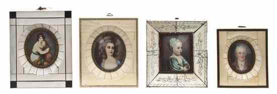 Appraisal: A Collection of Four Portrait Miniatures on Ivory the first