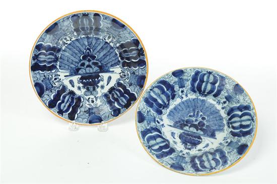 Appraisal: TWO DELFT PLATES Netherlands nd half- th century Blue and