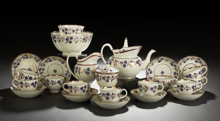 Appraisal: Twenty-Four-Piece English Pottery Partial Tea Service for ten persons second