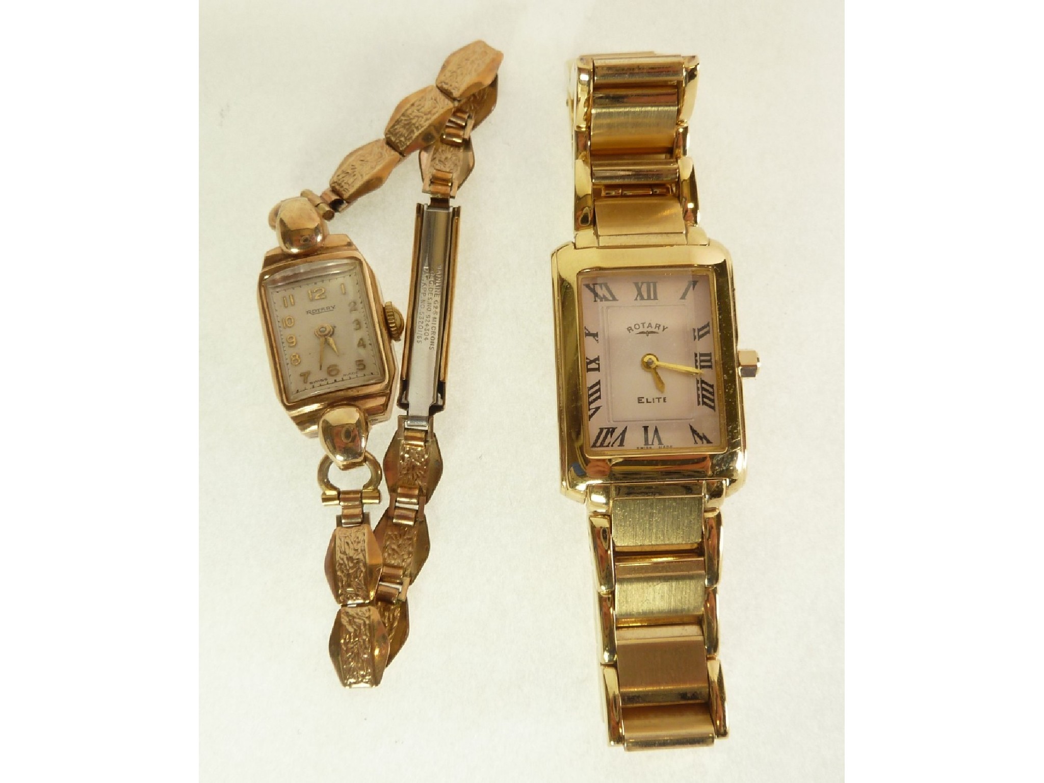 Appraisal: LADY'S CT GOLD CASED ROTARY WRIST WATCH mechanical movement silvered