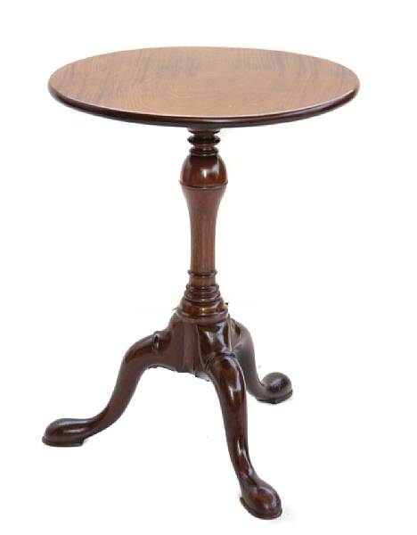 Appraisal: A George II mahogany tilt top candlestand top by association