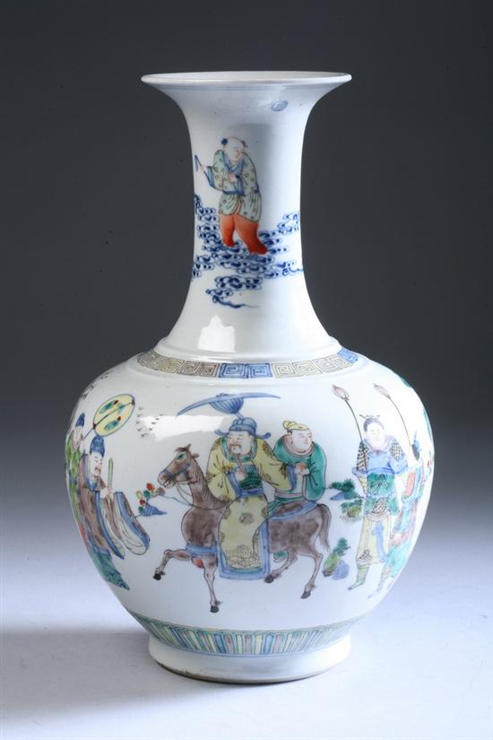 Appraisal: CHINESE FAMILLE VERTE PORCELAIN VASE Painted to depict man on