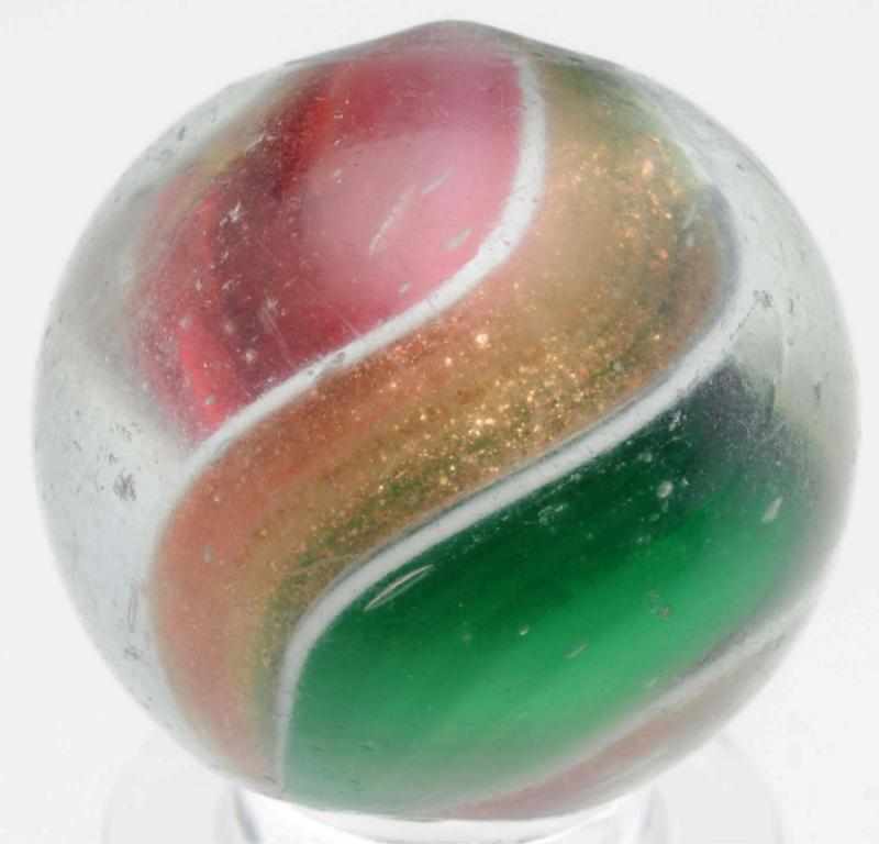 Appraisal: Ribbon Core Lutz Marble Red and green ribbon lutz with