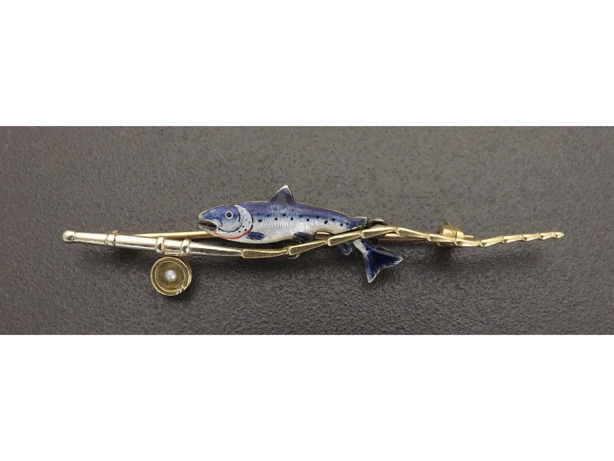 Appraisal: - -a Angling Interest - ct and silver enamel novelty