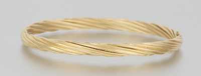 Appraisal: A Ladies' Twist Design Bangle Bracelet k yellow gold twist