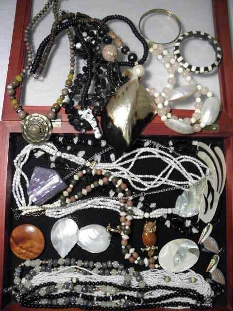 Appraisal: Assorted ladies costume jewelry Includes many nacre and seashell pieces