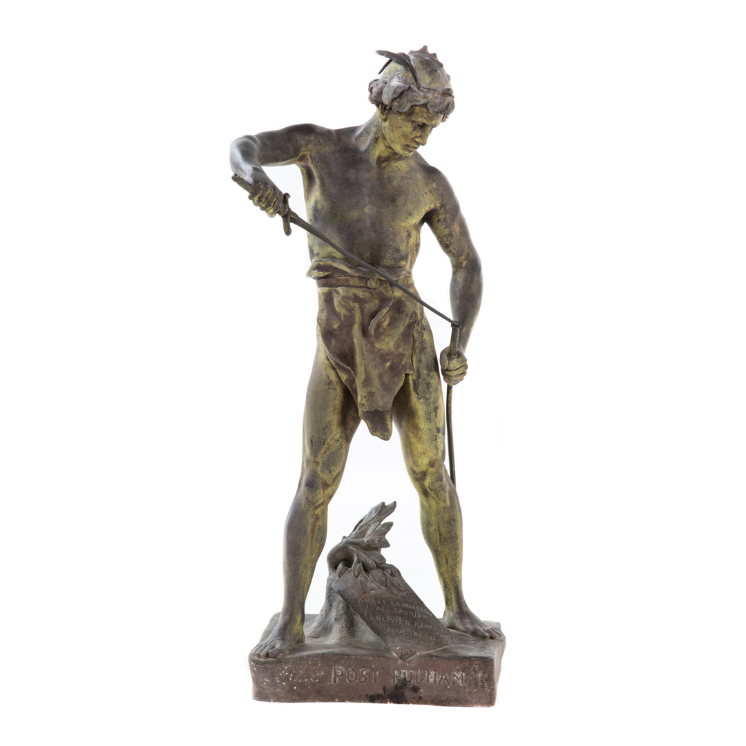 Appraisal: After Emile Picault Post Pugnam spelter figure figure of swordsman