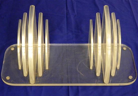 Appraisal: Mid- th C clear Lucite shelf oblong with curved incut