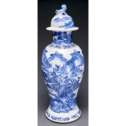 Appraisal: A Chinese blue and white vase and cover th c