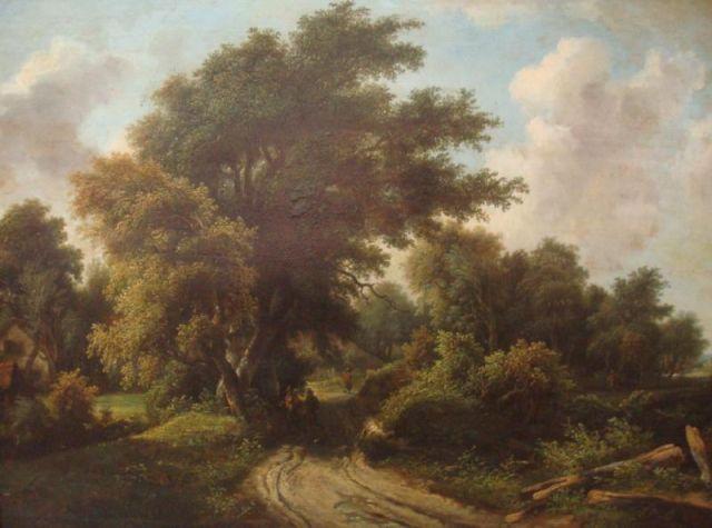 Appraisal: After HOBBEMA Oil on Board of Landscape Size x Condition