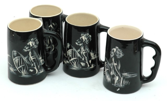 Appraisal: DIANA WARE New South Wales circa Four ceramic mugs each