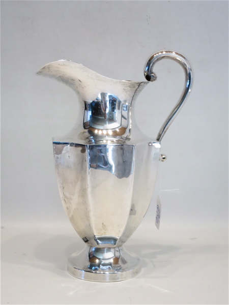 Appraisal: MEXICO STERLING SILVER WATER PITCHER footed base the body having