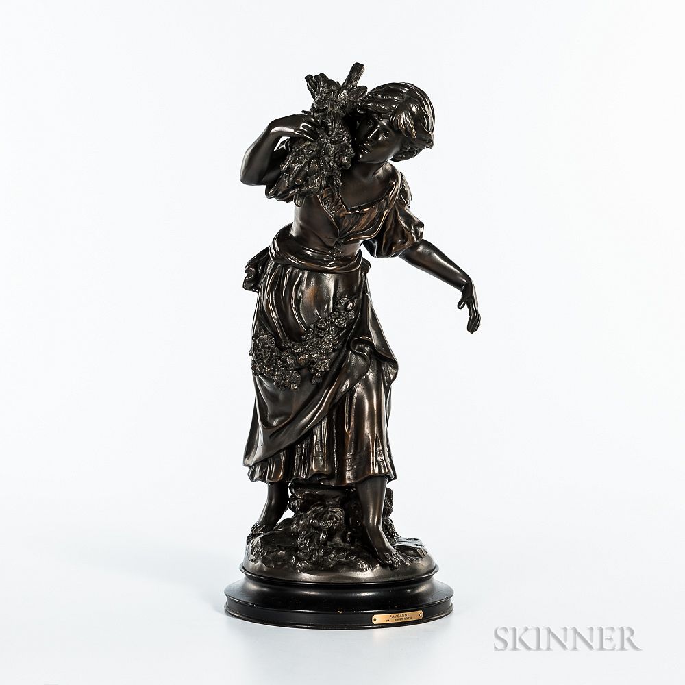 Appraisal: After Auguste Moreau French - Modern Bronze Figure of a