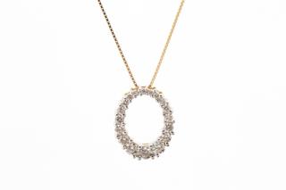 Appraisal: k Yellow Gold Diamond Oval Pendant Necklace Ladies classic k