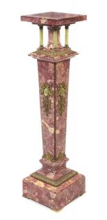 Appraisal: A Continental Gilt Metal Mounted Marble and Onyx Pedestal th