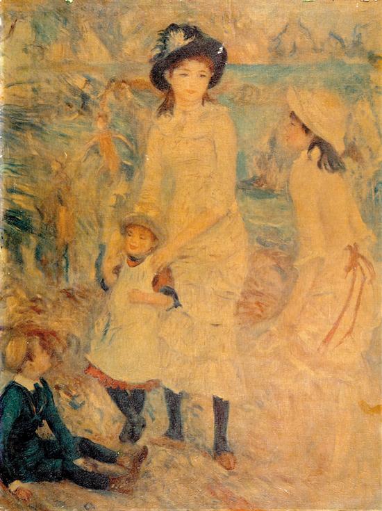 Appraisal: Pierre-Auguste Renoir after French - CHILDREN ON SEASHORE print unframed