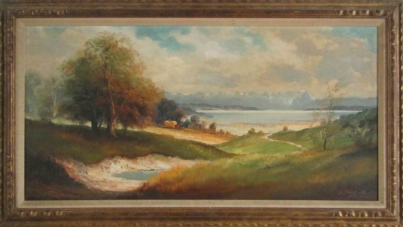 Appraisal: HELMUT STADELHOFER OIL ON CANVAS Germany - Autumn landscape with