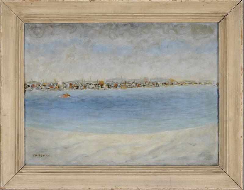 Appraisal: ARNOLD FRIEDMAN - FARMER'S DOCK FLUSHING Oil on panel signed