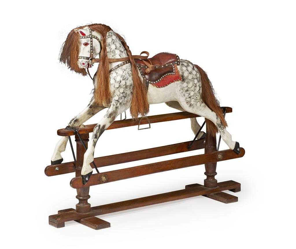 Appraisal: LINES BROTHERS TRIANG PAINTED ROCKING HORSE EARLY TH CENTURY modelled