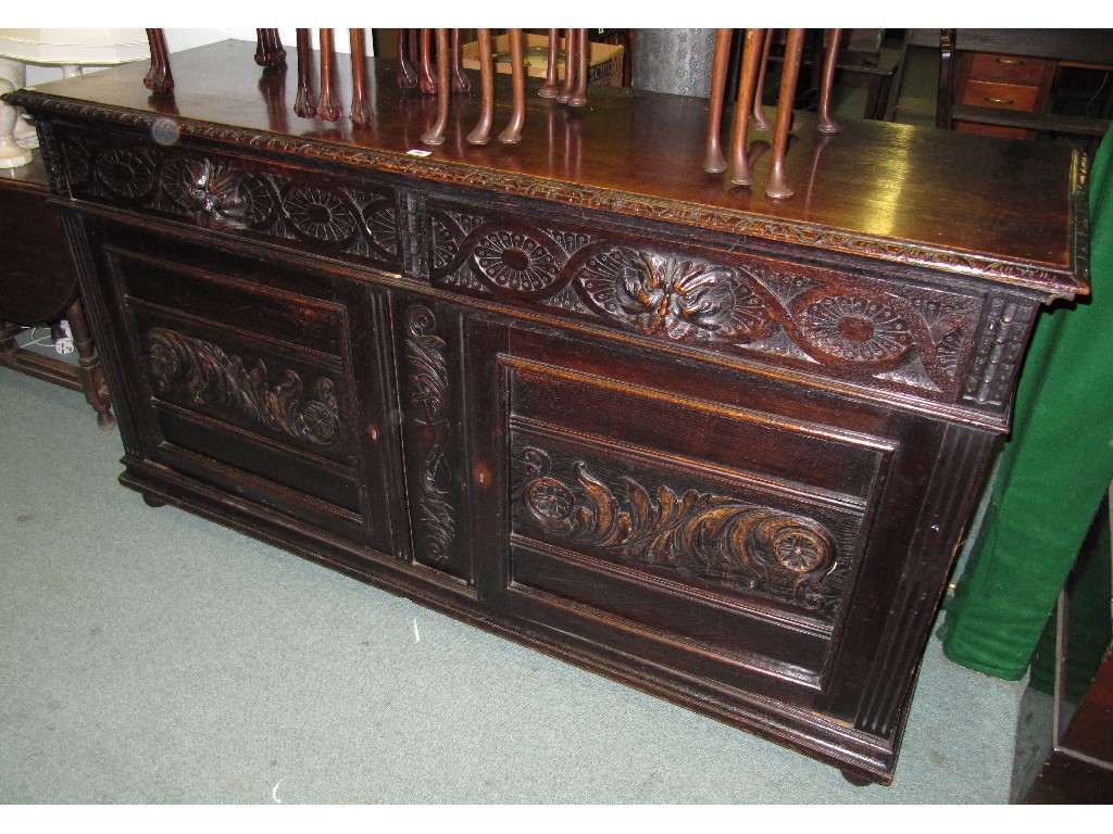 Appraisal: Carved oak sideboard