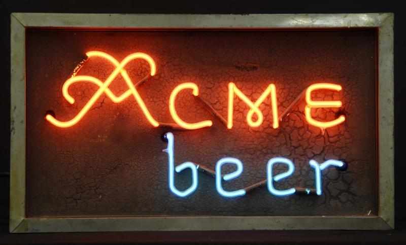 Appraisal: Acme Beer Neon Sign Description s Acme Brewing Los Angeles