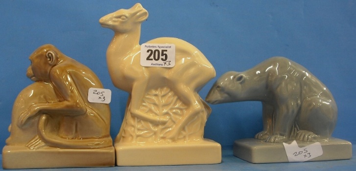 Appraisal: Wade Figures from the Art Deco Collection Comprising Deer Polar