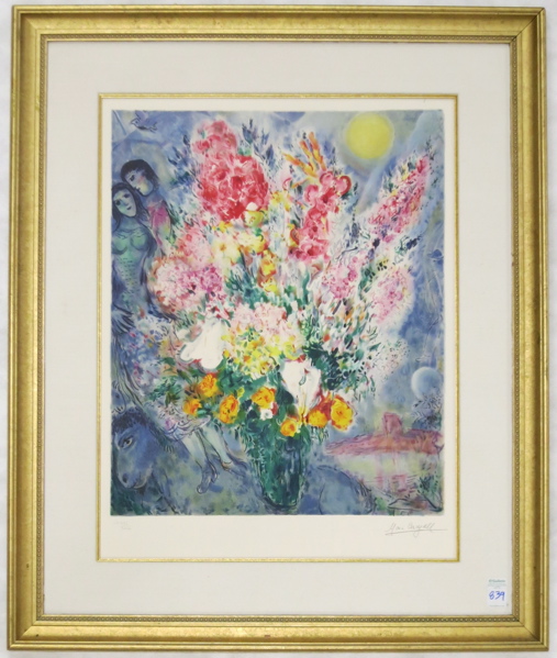 Appraisal: MARC CHAGALL LITHOGRAPH Russian French - Bouquet de Fleurs Image