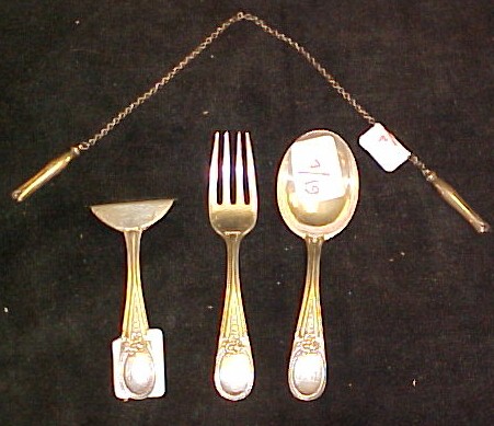 Appraisal: Georg Jensen matching sterling silver baby fork spoon and food