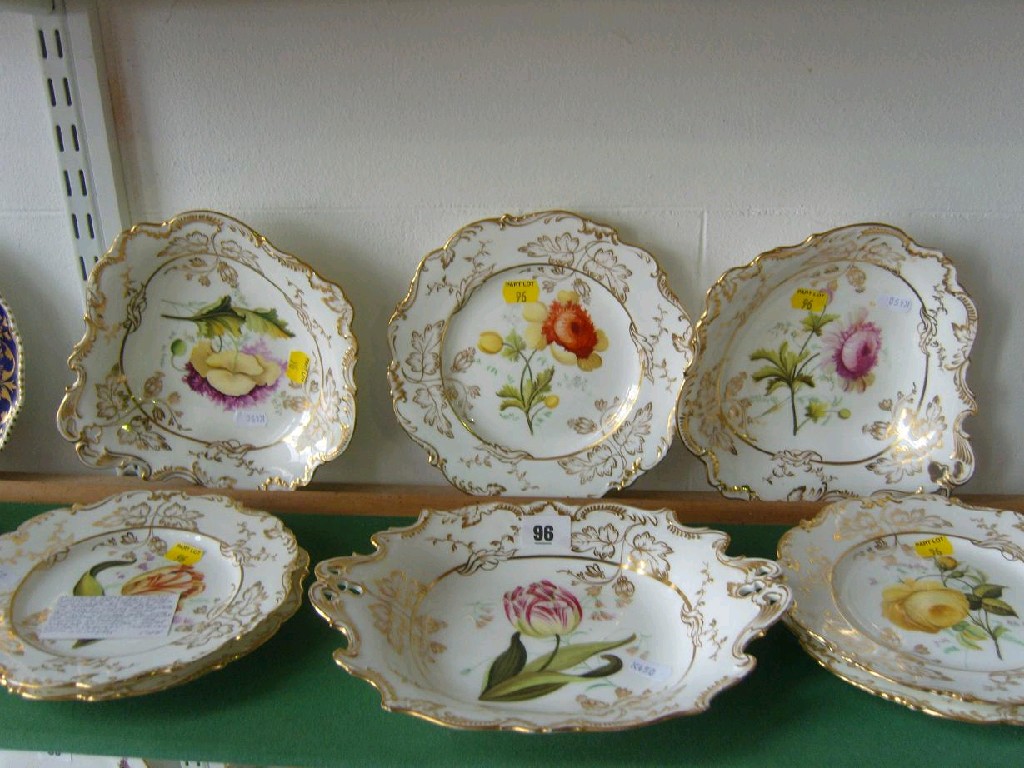 Appraisal: An early th century Coalport dessert service with finely painted