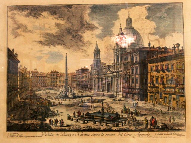 Appraisal: A framed print entitled 'Veduta di Piazza Navona Sopra le