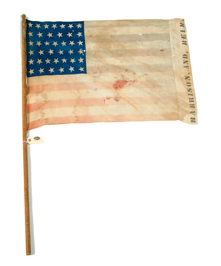 Appraisal: STAR AMERICAN FLAG FOR CAMPAIGN OF HARRISON AND REID Printed