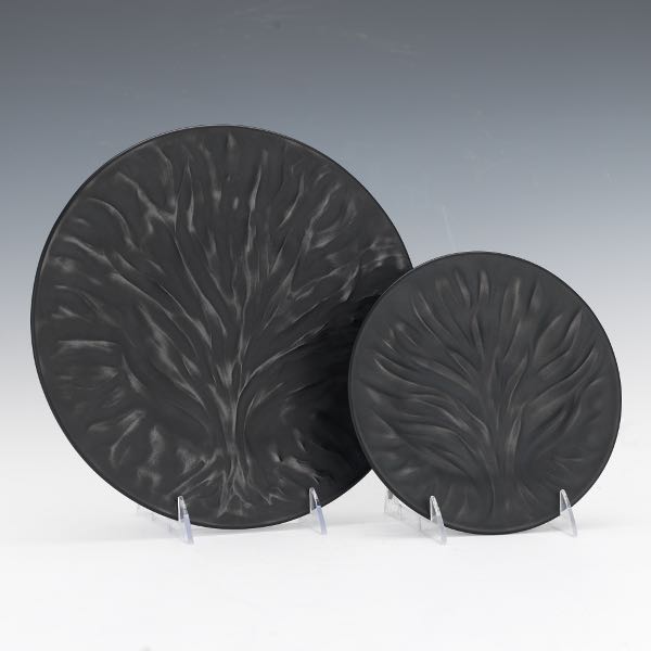 Appraisal: LALIQUE TREE OF LIFE PLATES SET OF Two Lalique frosted