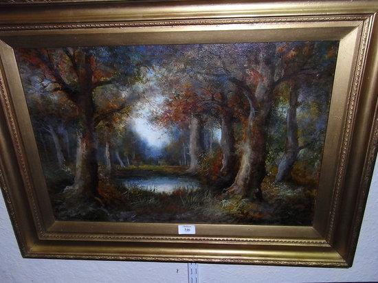 Appraisal: HENRY COOPER British fl - 'Woodland Pool' signed lower left