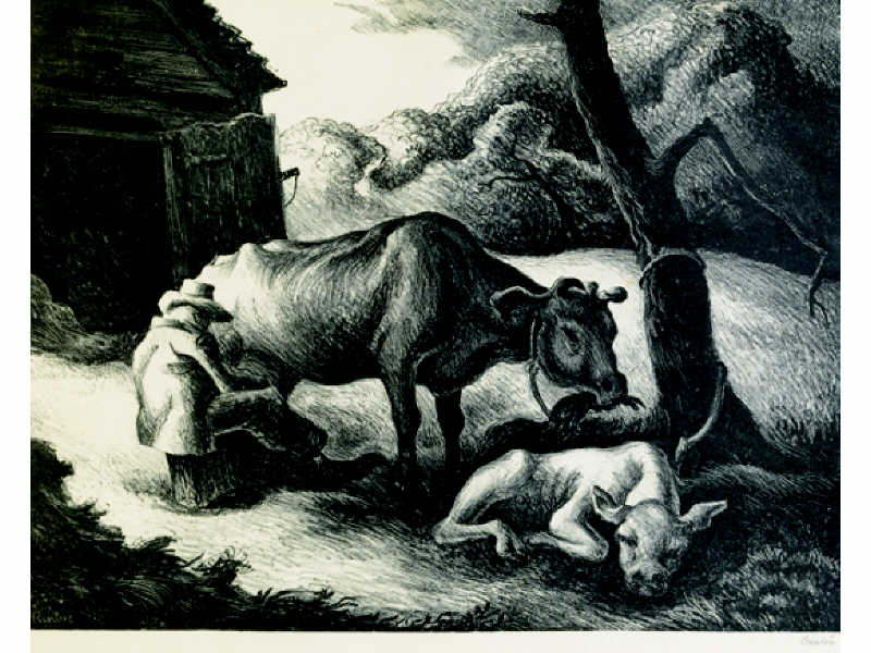 Appraisal: THOMAS HART BENTON AMERICAN - WHITE CALF lithograph edition signed