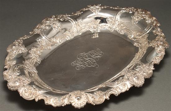 Appraisal: American Rococo style repousse sterling silver serving dish Tiffany Co