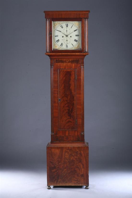 Appraisal: SCOTTISH MAHOGANY TALL-CASE CLOCK Circa mid- th century Time and