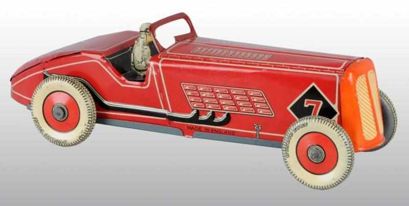 Appraisal: Tin Litho Race Car Wind-Up Toy Description English Circa s